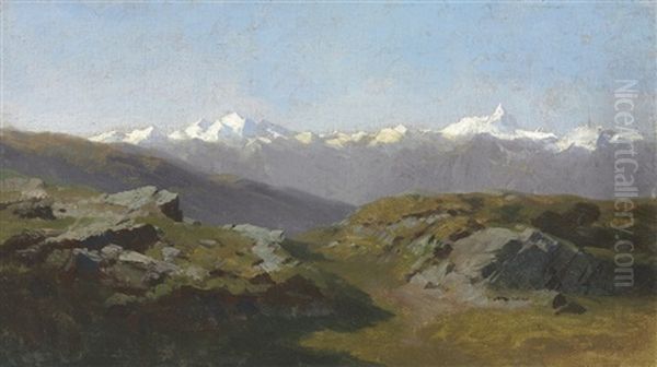 Rocky Mountains Oil Painting by Hermann Herzog