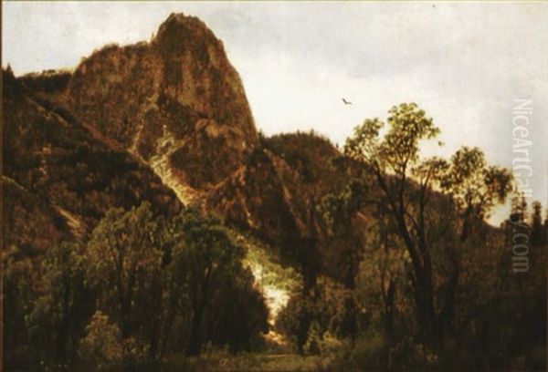 Sentinel Rock, Yosemite Oil Painting by Hermann Herzog