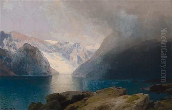 Soefjord, Hardanjer - Norway Oil Painting by Hermann Herzog