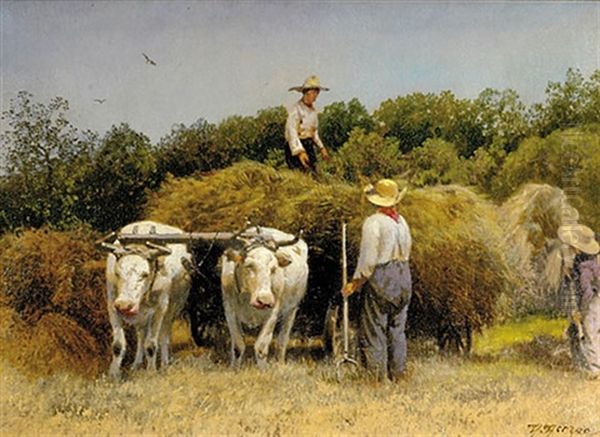 The Day Harvest Oil Painting by Hermann Herzog