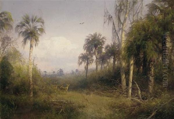 Florida Landscape Oil Painting by Hermann Herzog