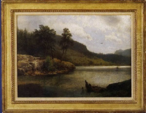 Inlet On Lake George Near 14 Mile Island Oil Painting by Hermann Herzog