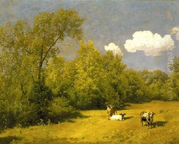 Afternoon Pasture Oil Painting by Hermann Herzog