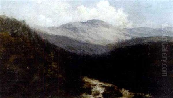 Mountain Landscape With Stream Oil Painting by Hermann Herzog