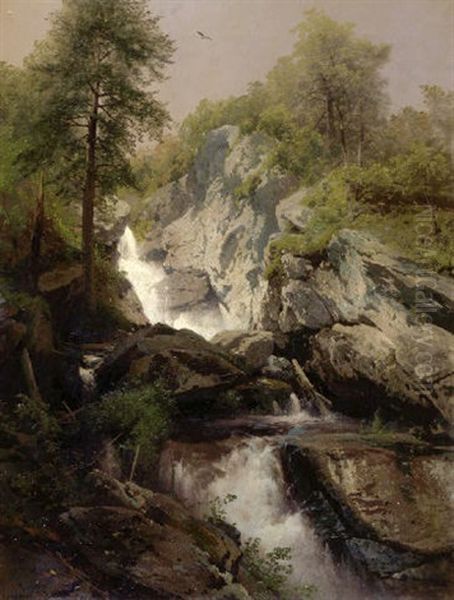 Waterfall by Hermann Herzog