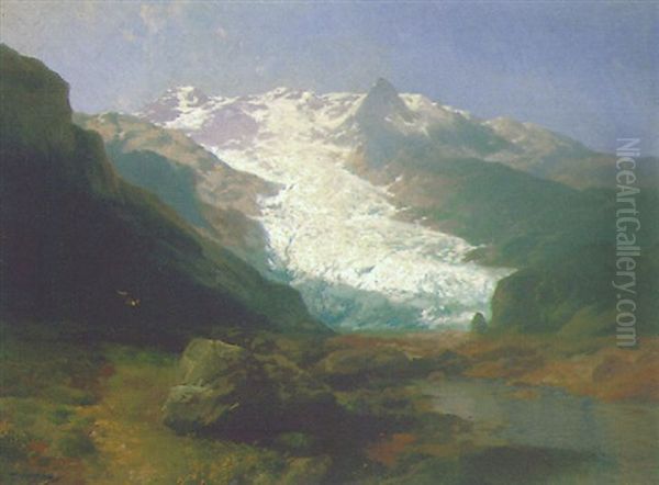 Glacier Oil Painting by Hermann Herzog