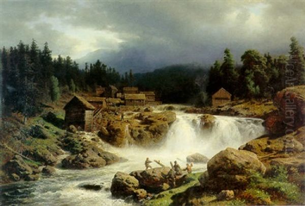 Norwegian Landscape by Hermann Herzog