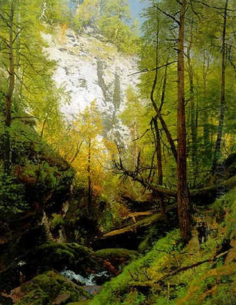 In The Woods Oil Painting by Hermann Herzog