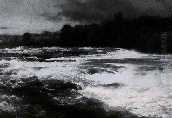 Storm Over The Water Oil Painting by Hermann Herzog