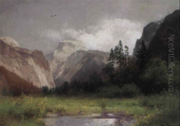 South Dome And Royal Arch, Yosemite Valley Oil Painting by Hermann Herzog