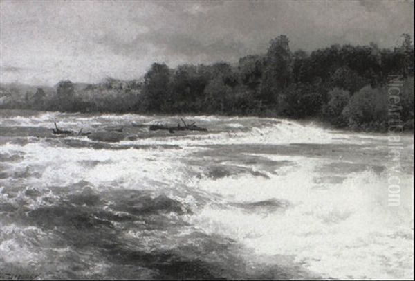 The Rapids Of Niagara Oil Painting by Hermann Herzog