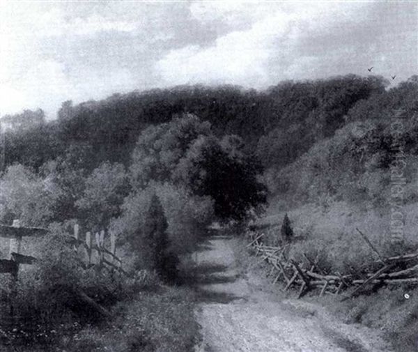 The Country Road Oil Painting by Hermann Herzog