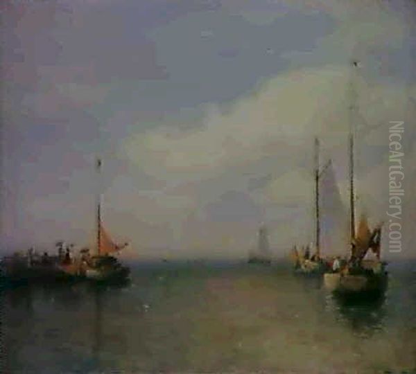 Long Island Oil Painting by Hermann Herzog