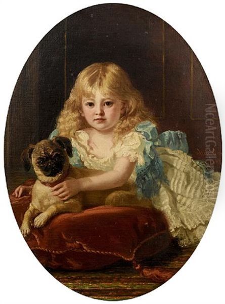 Best Friends Oil Painting by Auguste Hess