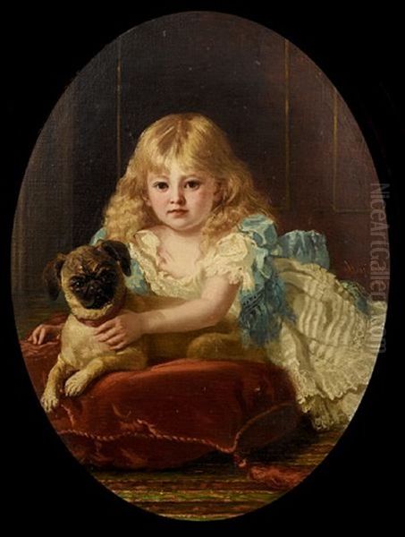 Best Friends Oil Painting by Auguste Hess