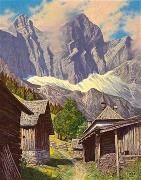 Dachstein Sudwande Aus Der Steiermark Oil Painting by Bruno Hess