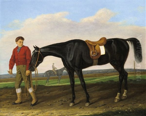 Reiter Mit Pferd Oil Painting by Carl Adolf Heinrich Hess