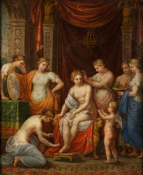 Toilette Der Venus Oil Painting by Johann Michael Hess