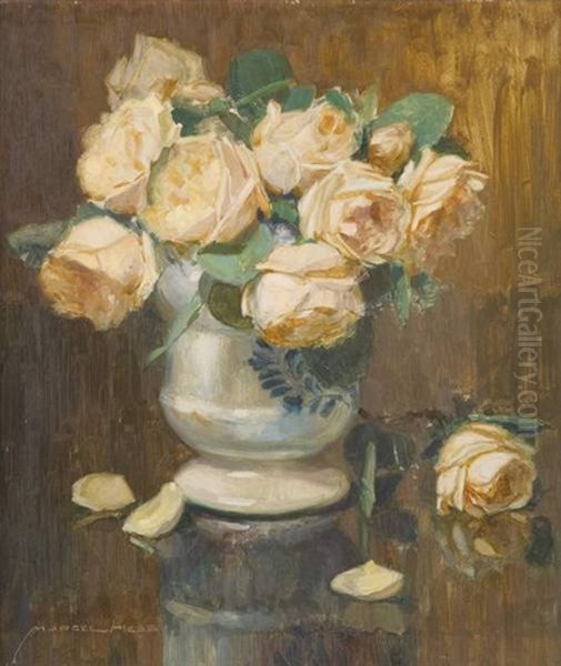 Gloires De Dijon (roses) Oil Painting by Marcel Hess