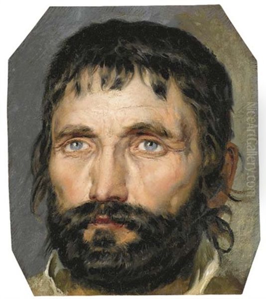 Tete D'homme Barbu Oil Painting by Peter Heinrich Lambert Von Hess