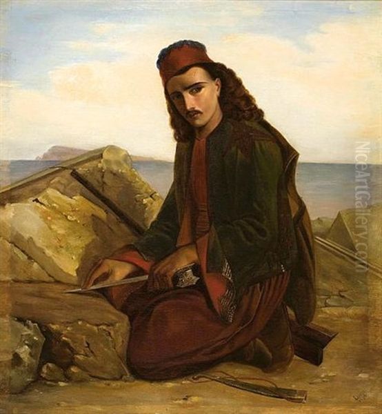 Young Greek Oil Painting by Louise de Hesse-Kassel