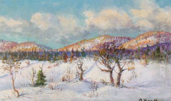 Vinterlandskap Oil Painting by Otto Hesselbom