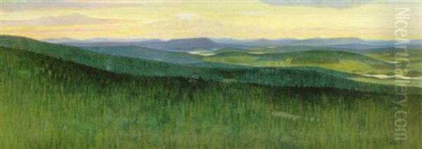 Norrlandsk Landskapsvy Oil Painting by Otto Hesselbom