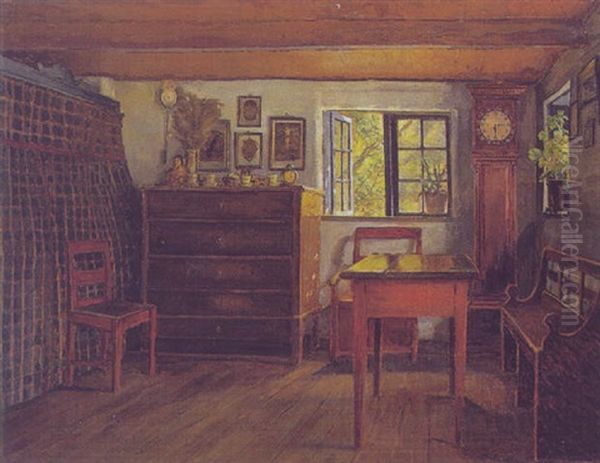 Bondestueinterior Oil Painting by Hans Andreasen Hessellund