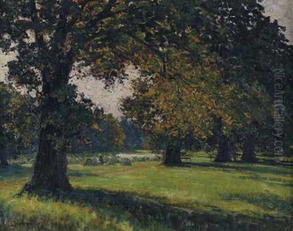 Spatsommerabend Im Furst Puckler Park, Barnitz Oil Painting by Carl Hessmert