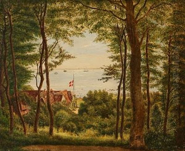 Summer Idyll From Snekkersten, Denmark Oil Painting by Christian (Frederik) Hetsch