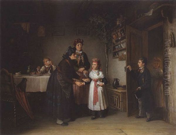 Vorbereiting Zum Fronleichnamsfest Oil Painting by Karl Hetz