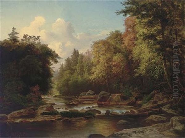 Stream Oil Painting by George Hetzel