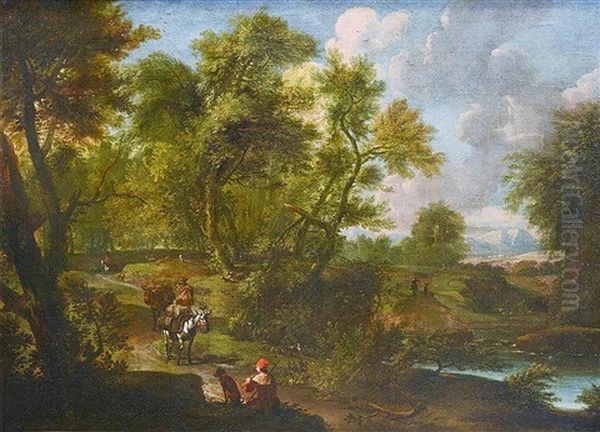 Landscape With A Road And Staffage by Jacob De Heusch