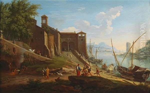 A Pair Of Capricci Oil Painting by Jacob De Heusch