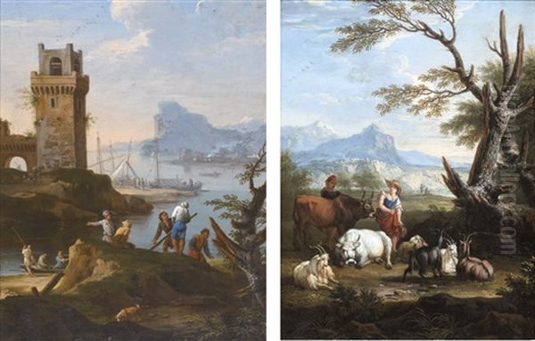 Paysages Italiens Oil Painting by Jacob De Heusch