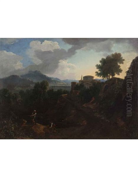 Paesaggio Laziale Di Fantasia Oil Painting by Jacob De Heusch