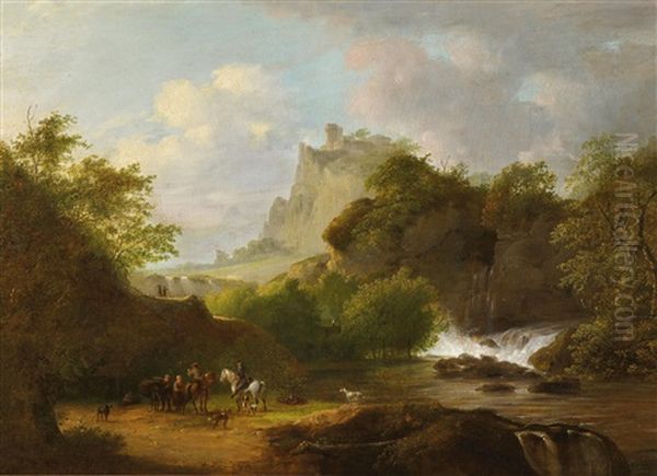 Reiter Am Fluss Oil Painting by Jacob De Heusch