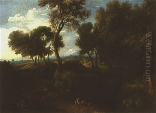 Weite Bewaldete Landschaft Mit Personenstaffage Oil Painting by Jacob De Heusch