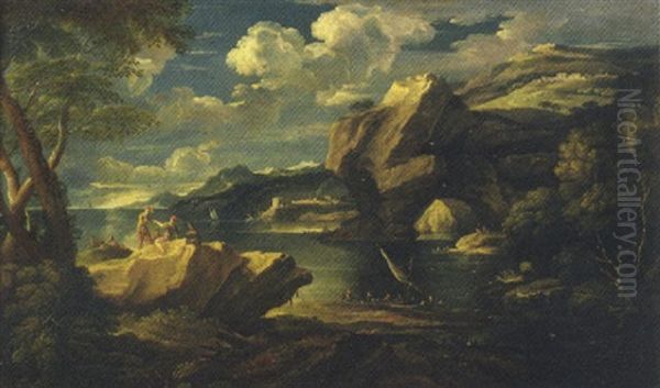 Marina Mediterranea Con Promontorio Roccioso by Jacob De Heusch