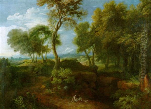 Landschaft Mit Dem Barmherzigen Samariter Oil Painting by Jacob De Heusch