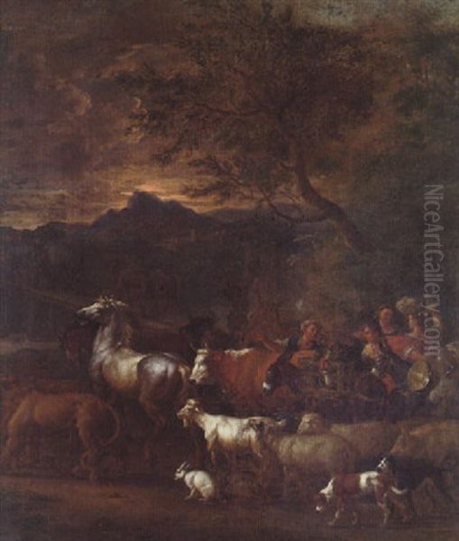 Noaks Ark Oil Painting by Jacob De Heusch