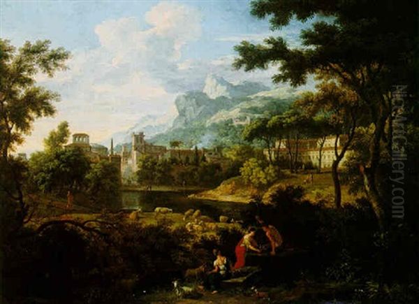 Classical Landscape With Shepherds by Jacob De Heusch