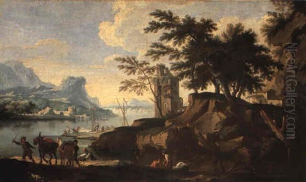 Paesaggio Con Rovine Oil Painting by Jacob De Heusch