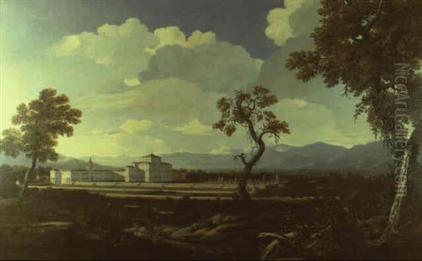 Paysage De Venetie: Vue Des Jardins D'une Villa Oil Painting by Jacob De Heusch