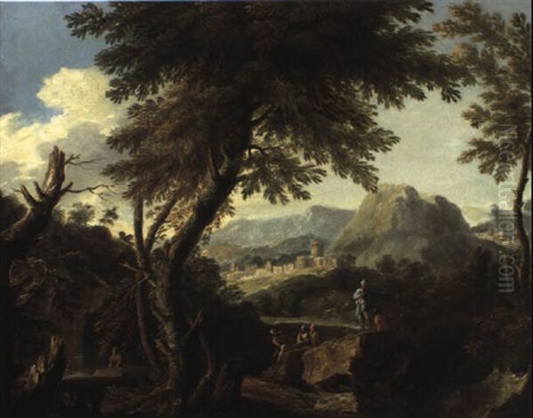 Italienische Landschaft Mit Figurenstaffage Oil Painting by Jacob De Heusch