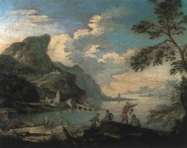 Suedliche Kuestenlandschaft Mit Figuren Oil Painting by Jacob De Heusch