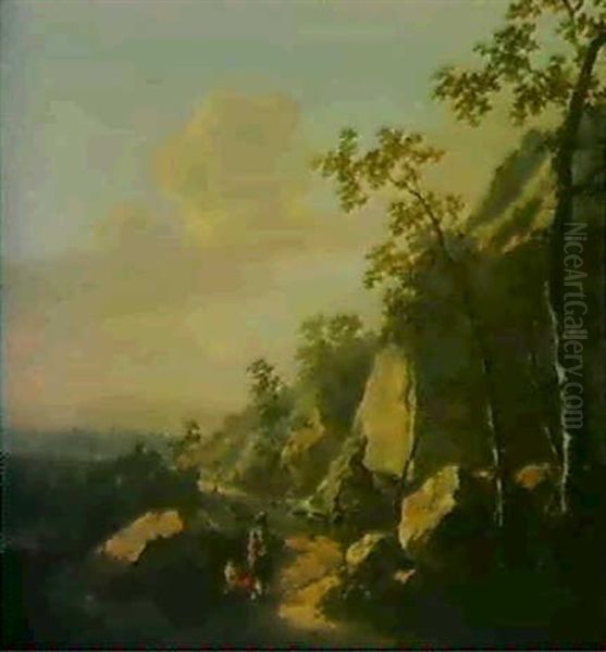 Promeneurs Sur Un Chemin De Montagne Oil Painting by Jacob De Heusch