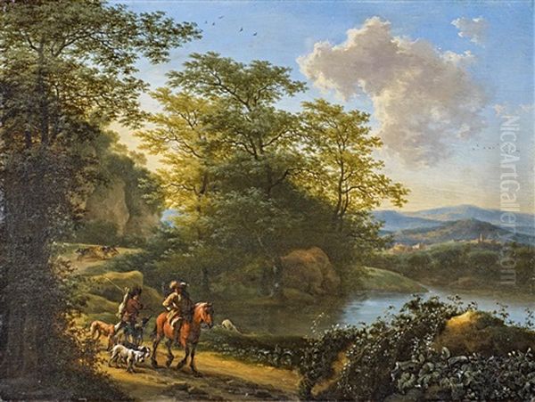 Flusslandschaft Mit Reisenden Oil Painting by Willem de Heusch