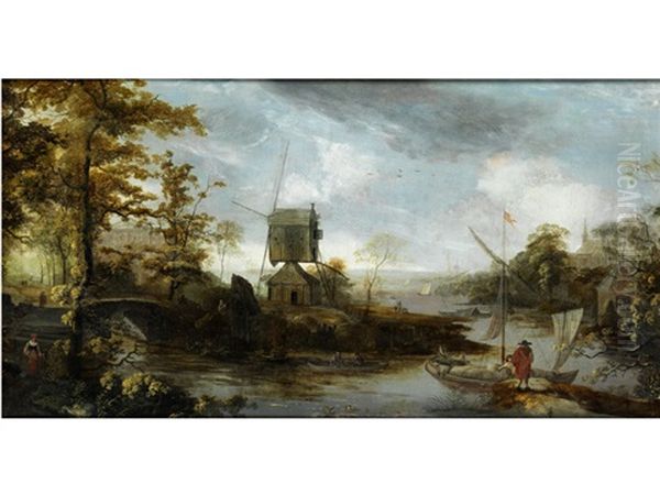 Niederlandische Landschaft Oil Painting by Willem de Heusch