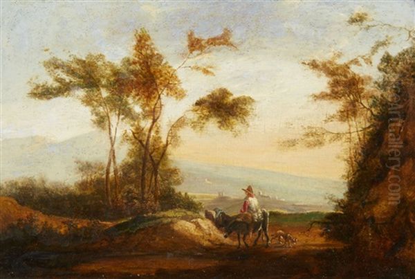 Southern Landscape With Shepherds Oil Painting by Willem de Heusch